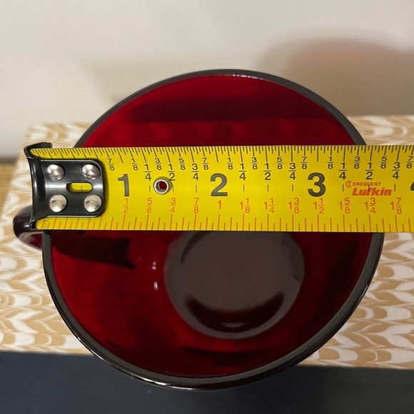 Vintage Anchor Hocking Royal Ruby Red Glass Tea Coffee Cup Mug and Saucer - Picture 10 of 11